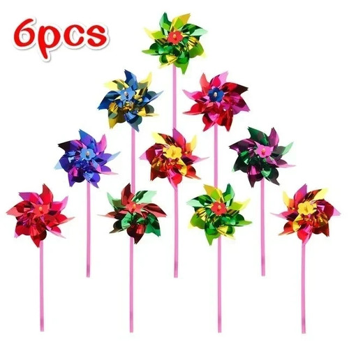 Plastic windmill pinwheel - 6x,