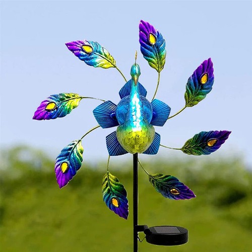 Metal peacock wind spinner - wind,