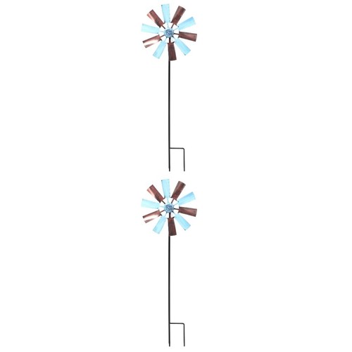 2pcs colorful metal windmill - 2pcs,
