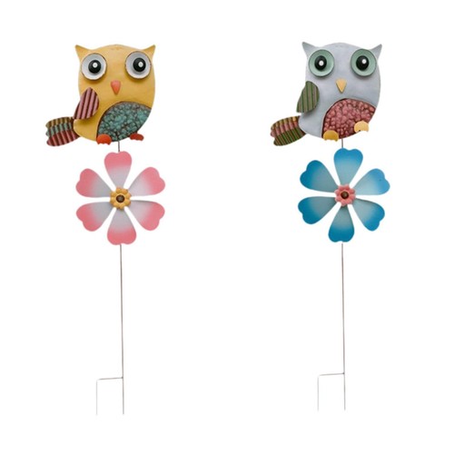 Metal owl garden stake - garden,