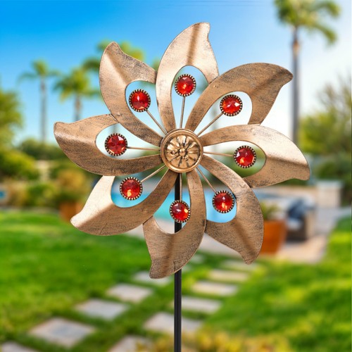 Metal garden windmill crystal - metal,