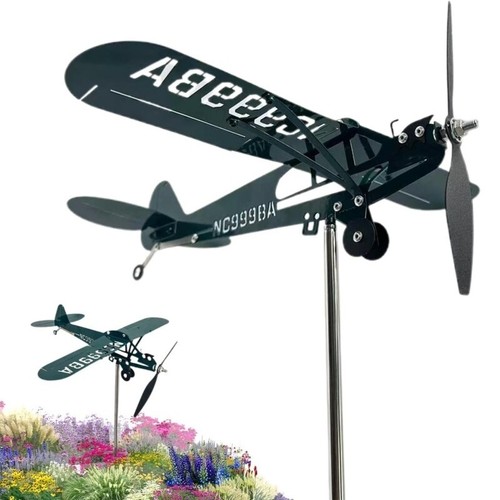 Metal airplane wind spinner - metal,