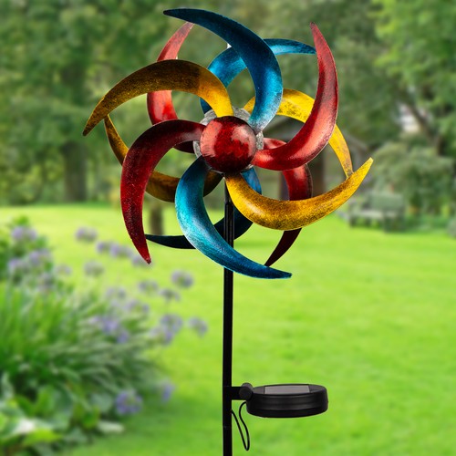 Colourful windmill with - windmill, solar