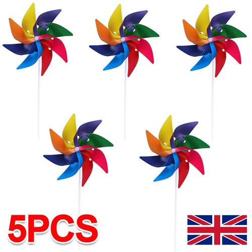 5pcs rainbow pinwheel windmill - rainbow,